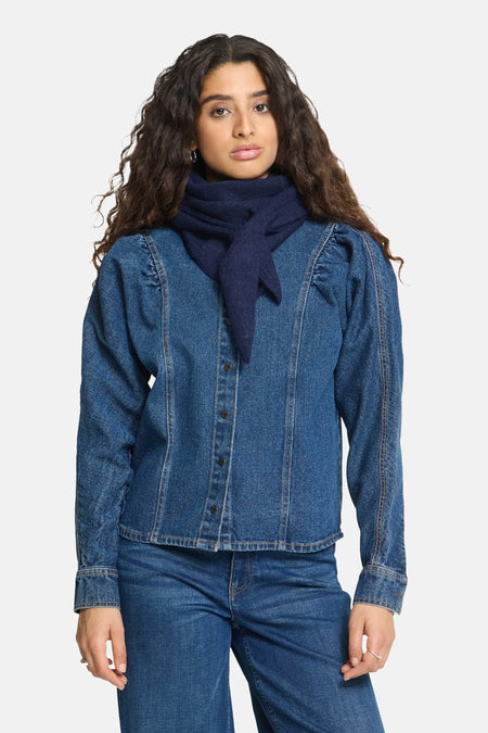 Wintersjaal blauw - ICHI