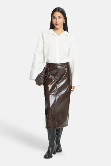 Dames tops rok casual brun - ICHI