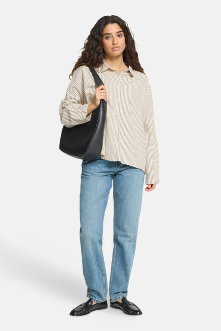 Hemd (lange mouwen) beige - ICHI
