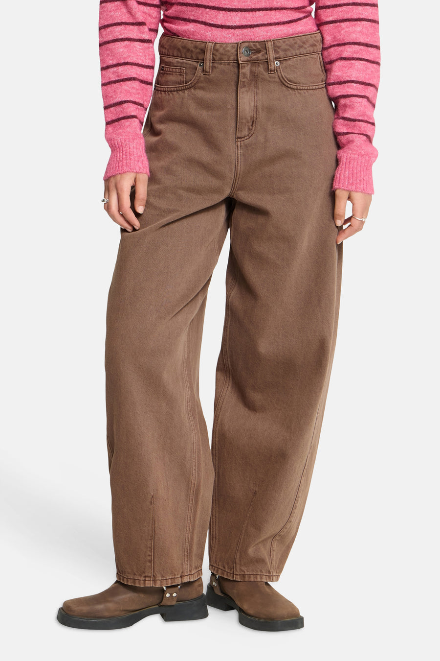 Dames sb seizoensbroek 5pocket brun - ICHI