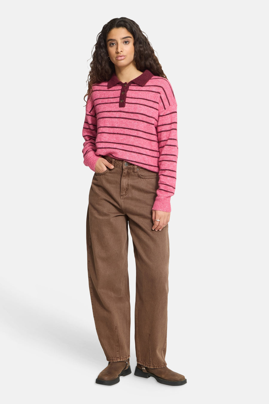 Dames sb seizoensbroek 5pocket brun - ICHI