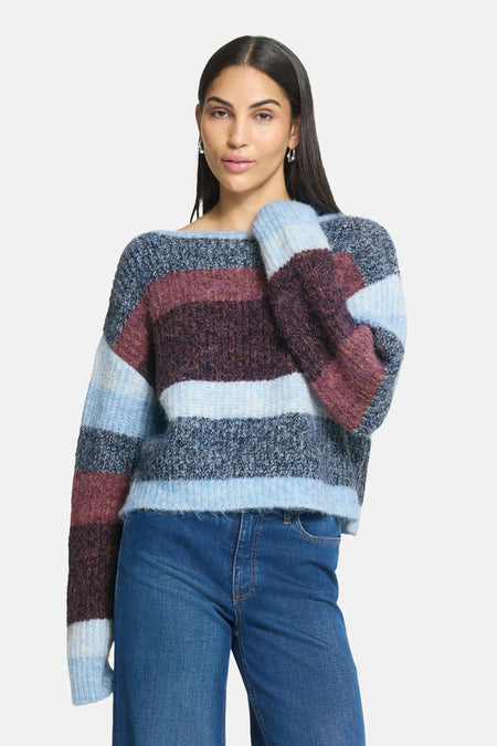 Pull col rond multicolore - ICHI
