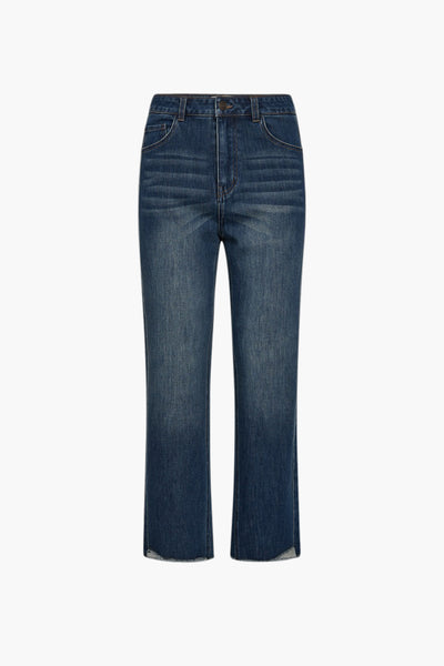 Jeans straight MID BLUE DENIM - FREEQUENT