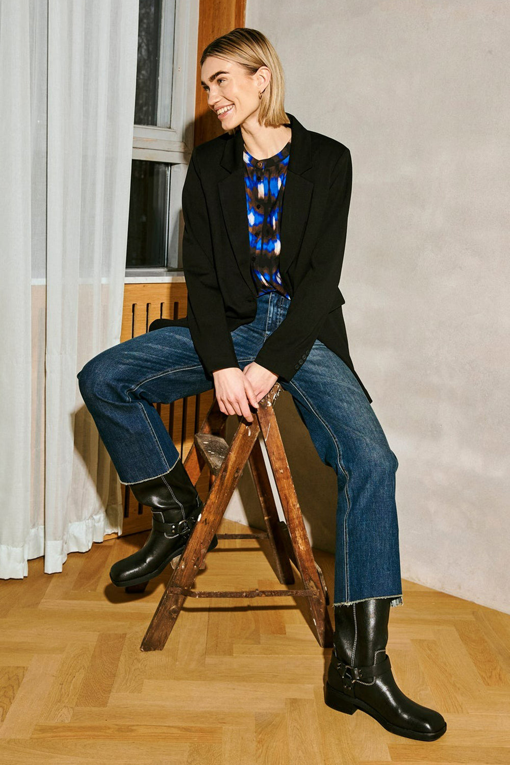 Jeans straight MID BLUE DENIM - FREEQUENT
