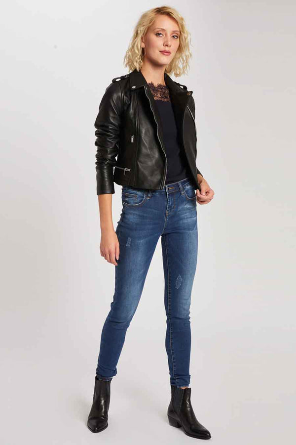 Veste en simili cuir Noir - Morgan de Toi