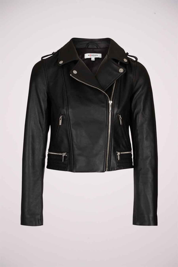 Veste en simili cuir Noir - Morgan de Toi