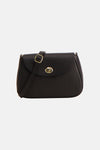 Sac à bandoulière noir de Access®, avec une bandoulière réglable et une fermeture tourniquet dorée.