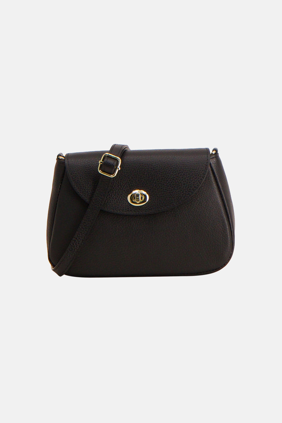 Sac à bandoulière noir de Access®, avec une bandoulière réglable et une fermeture tourniquet dorée.