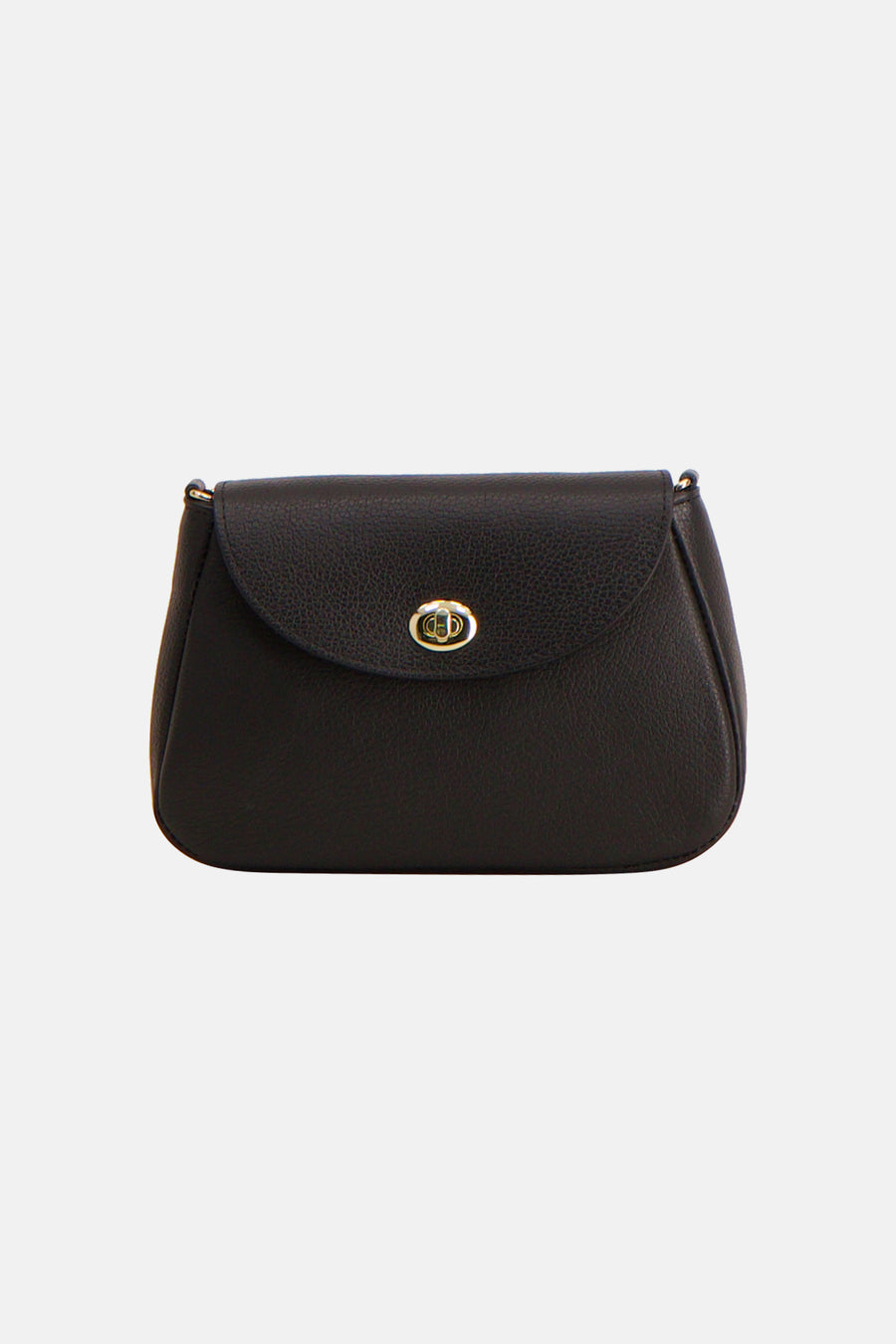 Sac à bandoulière noir de Access®, avec une texture de cuir et une fermeture dorée.