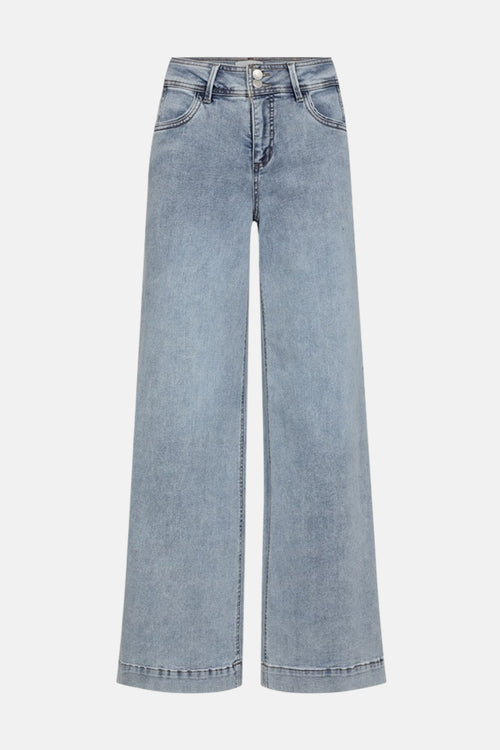 Jean large en denim bleu clair de FREEQUENT, coupe ample et jambes évasées.