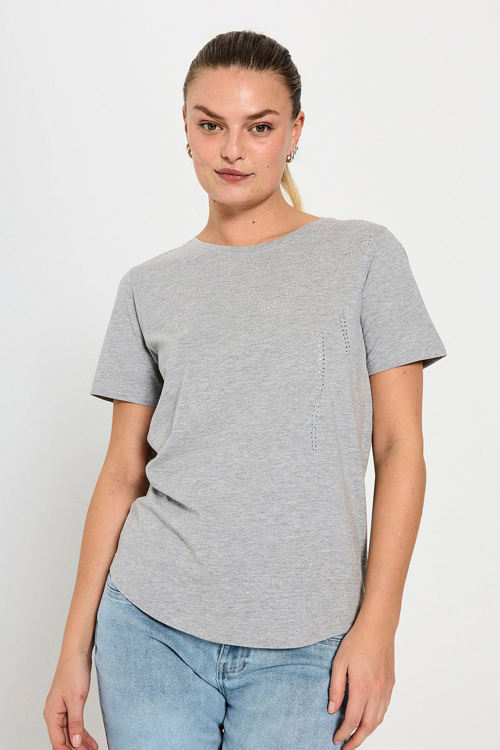 Top uni manches courtes Gris - FREEQUENT