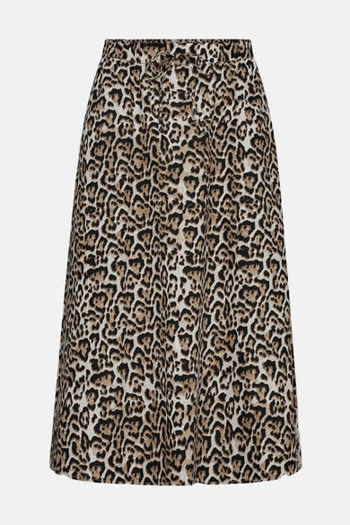 Midi-rok met luipaardprint van FREEQUENT, met trekkoord in de taille.