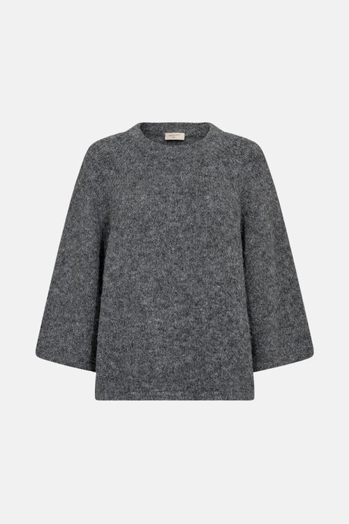 Pull met ronde hals - grijs