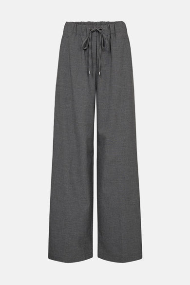 Grijze kleurrijke broek van FREEQUENT, met trekkoord in de taille.