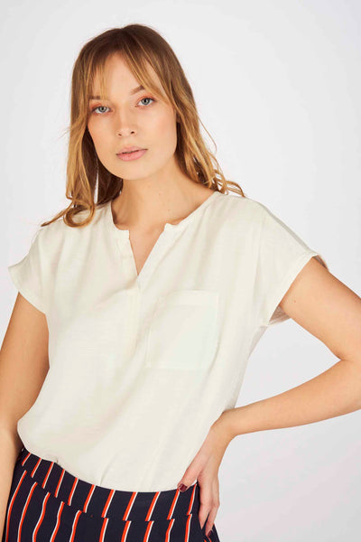 Chemisier (manches courtes) Blanc - Fransa®