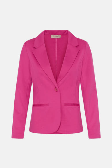 Blazer in roze met een strakke pasvorm, gekartelde manchetten en een éénknoppenllussing.