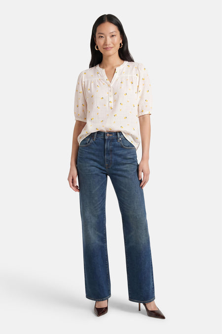 Blouse à manches courtes - multicolore