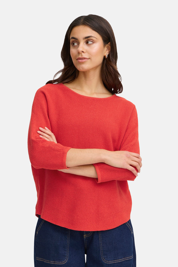 Pull col rond Rouge - Fransa®