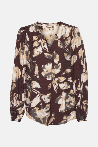 Multikleuren blouse met lange mouwen van Fransa, met bloemenprint en pofmouwen.