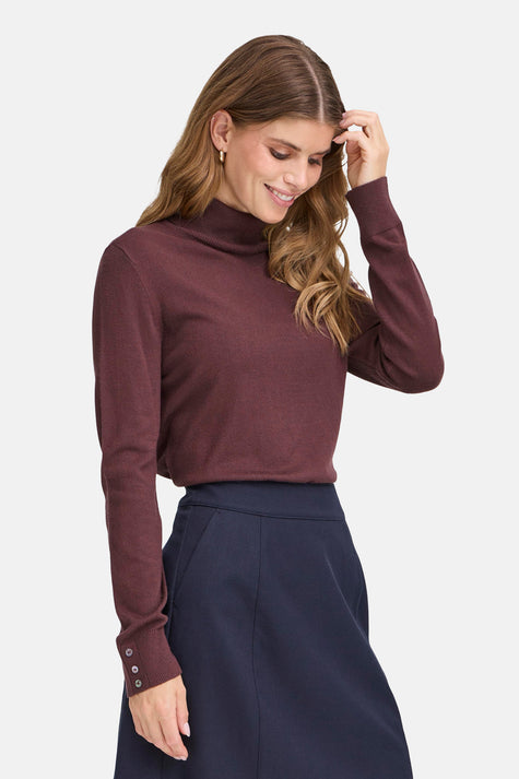 Pull col montant rouge - Fransa®