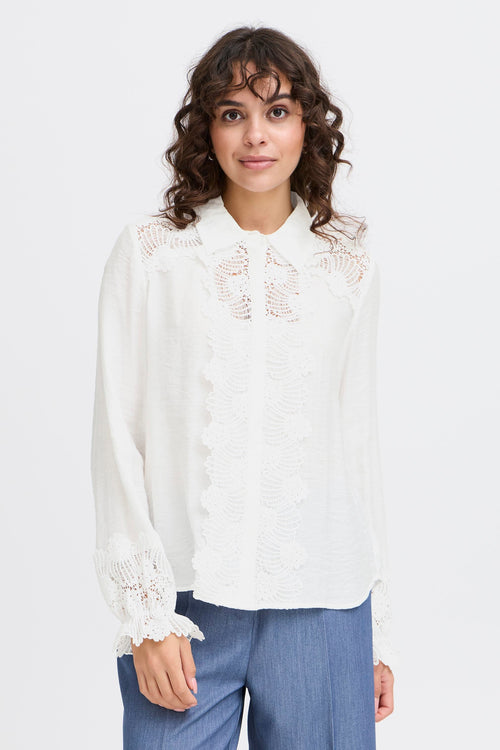 Chemise à manches longues - blanc