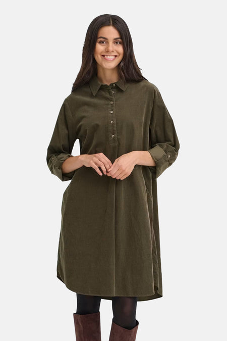 Kleedje met lange mouwen - khaki