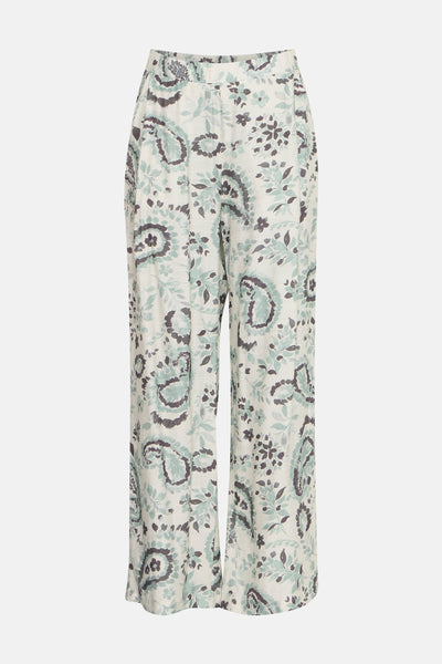 Groene broek met patroon van Fransa, met een losse pasvorm en een elastische tailleband.