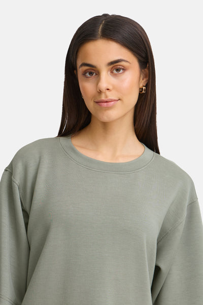 Sweat col rond KAHKI - Fransa®