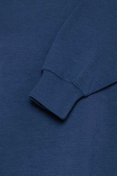 Sweat-shirt bleu de Fransa, manches longues avec poignets resserrés, en tissu texturé.