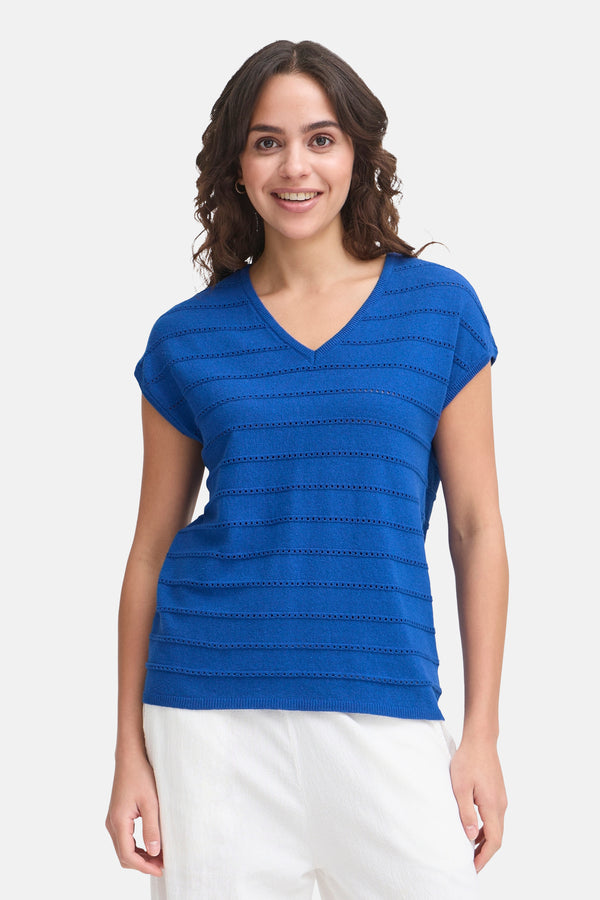 Top uni manches courtes Bleu - Fransa®
