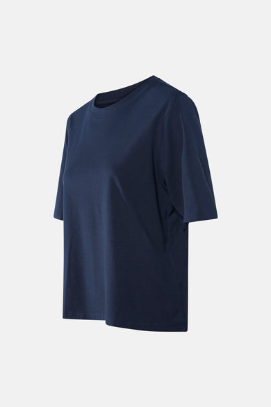 Blauw T-shirt met korte mouwen van Fransa, met korte mouwen en ronde hals.