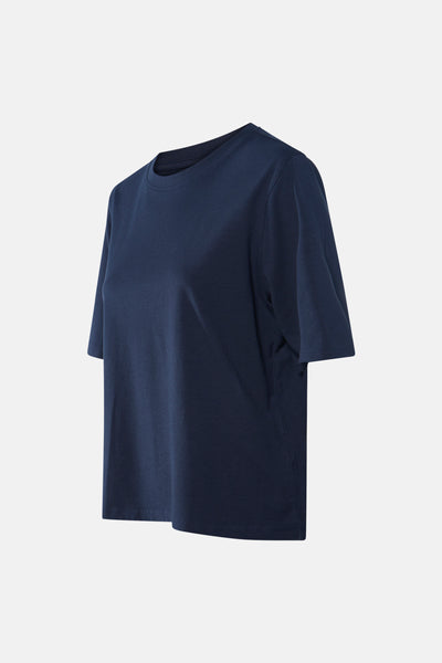 Blauw T-shirt met korte mouwen van Fransa, met korte mouwen en ronde hals.