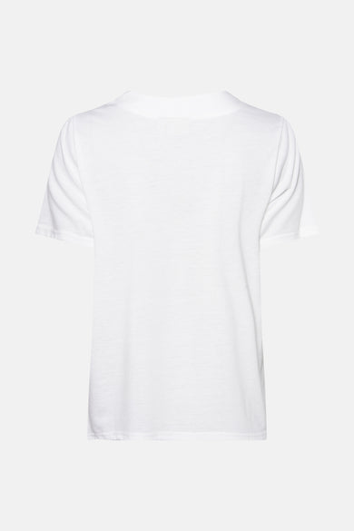 Blouse blanche à manches courtes de Fransa, vue de dos, sur fond clair.