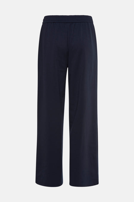 Pantalon de costume bleu de Fransa, coupe ample, avec taille élastique.