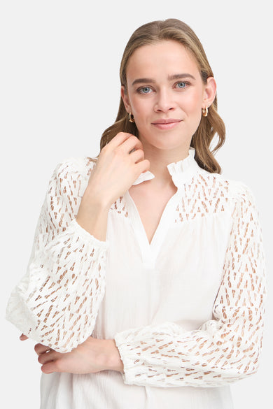 Blouse met lange mouwen - wit