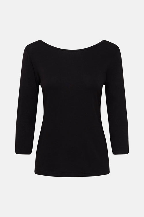 Top uni manches longues Noir - Fransa®