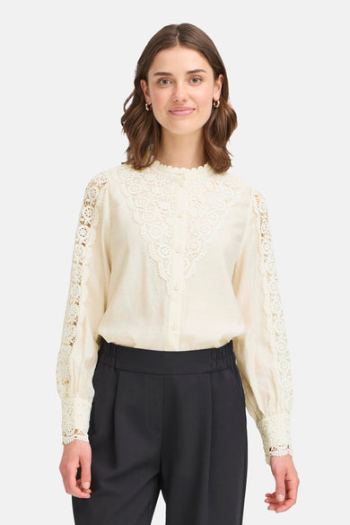 Blouse (lange mouwen) Wit - Fransa®
