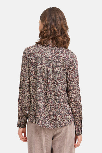Multikleurige blouse met lange mouwen van Fransa, met een all-over paisley-patroon.