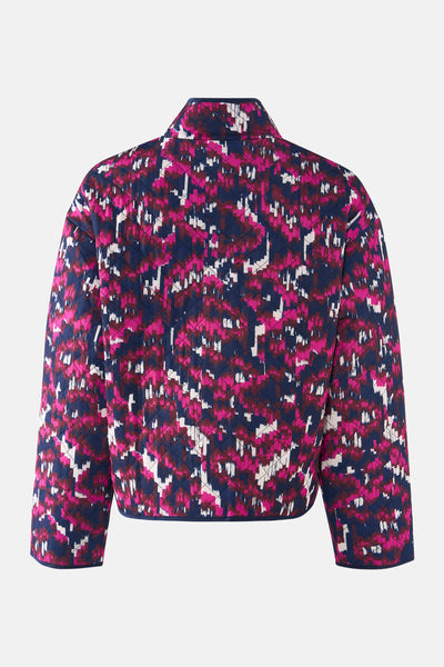 Veste courte multicolore de Fransa, à motif abstrait géométrique, matelassée.
