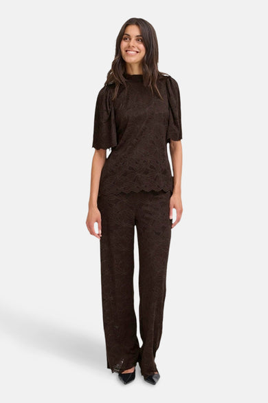 Blouse (korte mouwen) bruin - Fransa®
