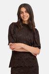 Blouse (korte mouwen) bruin - Fransa®