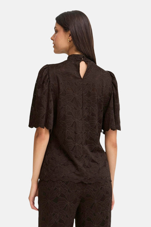 Blouse (korte mouwen) bruin - Fransa®