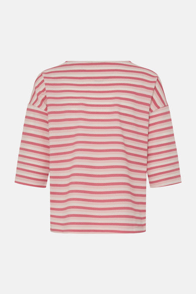 T-shirt à manches longues multicolore de Fransa, avec motif rayé horizontal et texture gaufrée.
