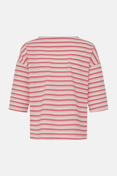 T-shirt à manches longues multicolore de Fransa, avec motif rayé horizontal et texture gaufrée.

