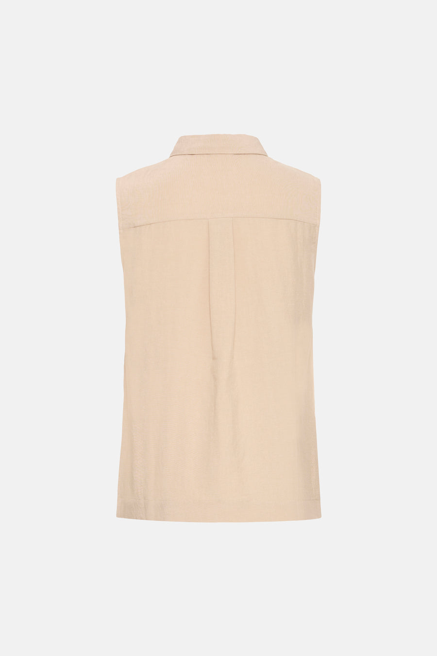 Chemisier sans manches beige de Fransa, avec un empiècement au dos et une coupe droite.