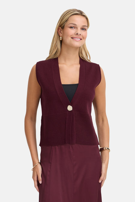 Dames tops pull zonder mouw rood - Fransa®