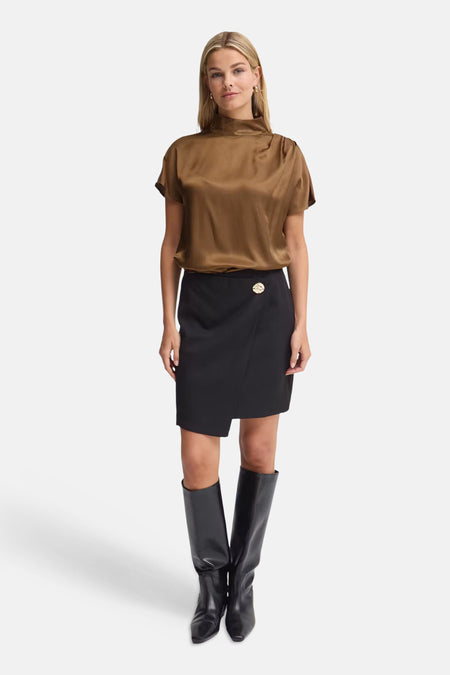 Blouse à manches courtes - cognac