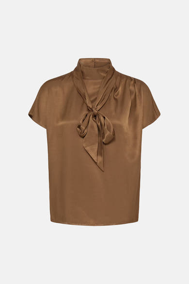Blouse met korte mouwen - cognac