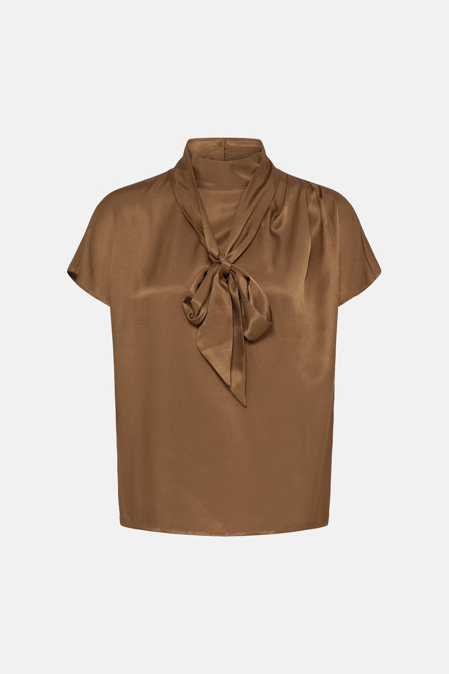 Blouse met korte mouwen - cognac