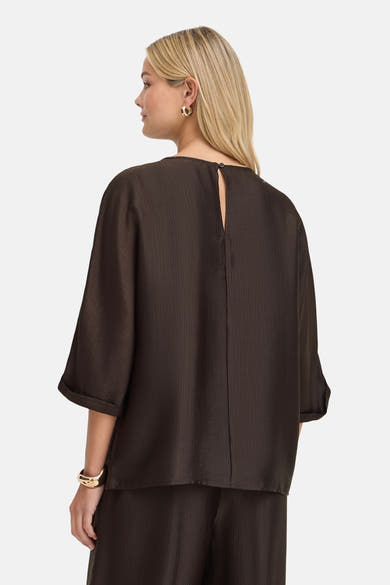 Blouse à manches 3/4 - brun